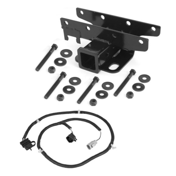 Rugged Ridge Hitch Receiver with Wiring Harness Rugged Ridge 11580.51 Hitch Receiver with Wiring Harness for 07-18 Jeep Wrangler JK with Factory Steel Bumper
