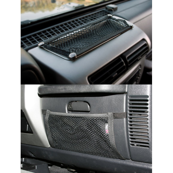 Rugged Ridge  Glove Box & Dash Trail Net Kit for 97-06 Jeep  Wrangler TJ & Unlimited | Quadratec