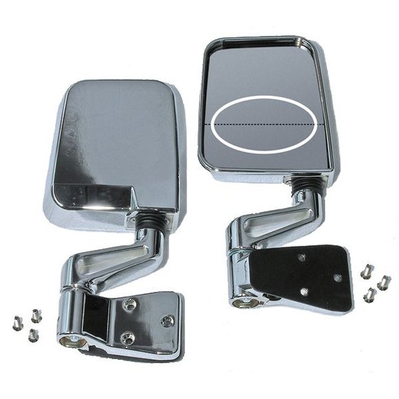 OMIX 11018.01 Dual Focal Point Chrome Mirrors for 8702 Jeep Wrangler