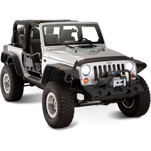 Bushwacker Flat Style Flares Bushwacker 10919-07 Flat Style Flares for 07-18 Jeep Wrangler JK 2 Door