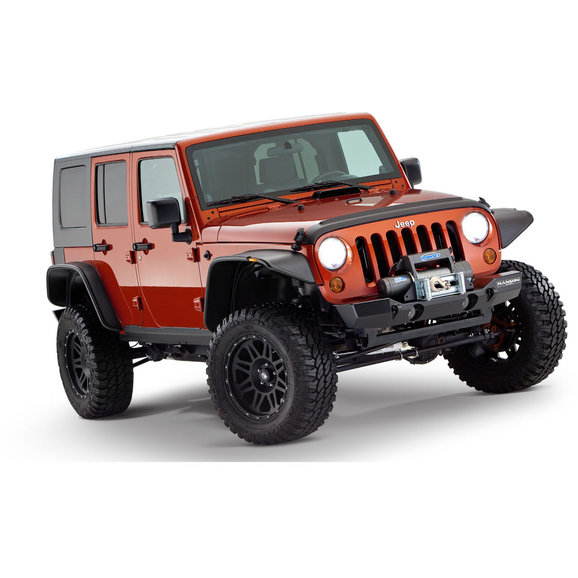 Bushwacker Flat Style Flares Bushwacker 10918-07 Flat Style Flares for 07-18 Jeep Wrangler Unlimited JK 4 Door