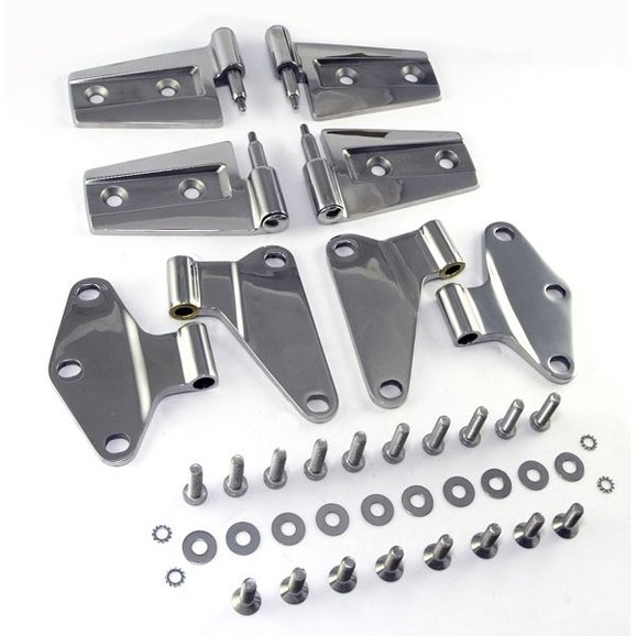 Rugged Ridge Stainless Steel Door Hinge Kit Rugged Ridge 11111.20 Stainless Steel Door Hinge Kit for 07-18 Jeep Wrangler JK 2 Door
