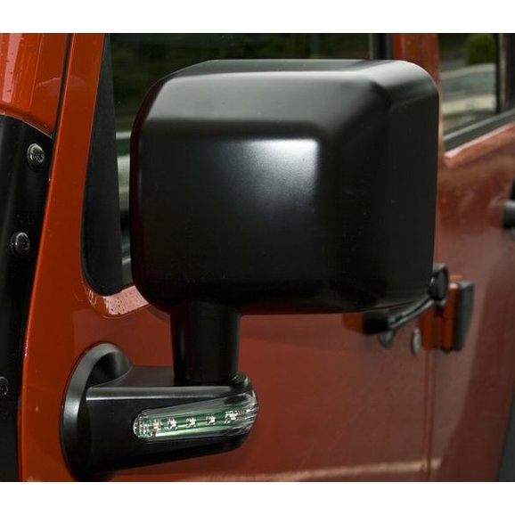 Rugged Ridge Driver Side Replacement Mirror with Turn Signal in Black Rugged Ridge 11002.15 Driver Side Replacement Mirror with Turn Signal in Black for 07-18 Jeep Wrangler JK