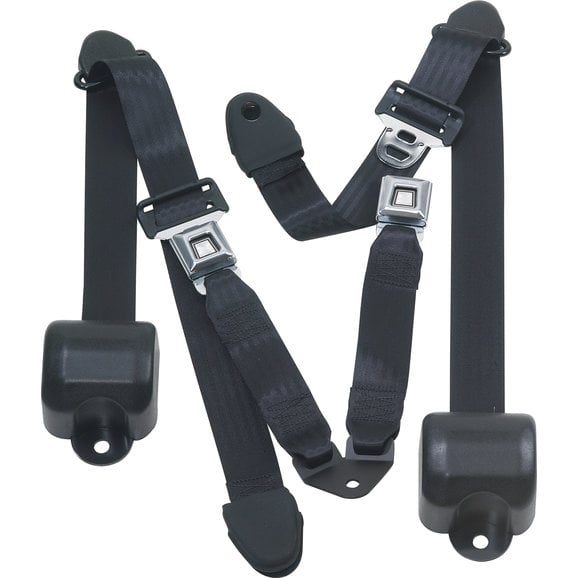 Seatbelt Solutions Rear Metal Push Button 3 Point Retractable Belts for