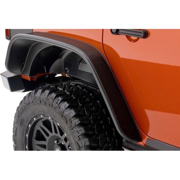 Bushwacker Rear Flat Style Flares Bushwacker 10050-07 Rear Flat Style Flares for 07-18 Jeep Wrangler Unlimited JK 4 Door