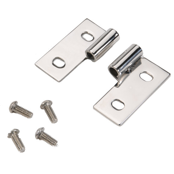 Crown Automotive Lower Door Hinge Bracket Set in Stainless Steel Crown Automotive RT34007 Lower Door Hinge Bracket Set in Stainless Steel for 76-06 Jeep CJ & Wrangler YJ, TJ, Unlimited