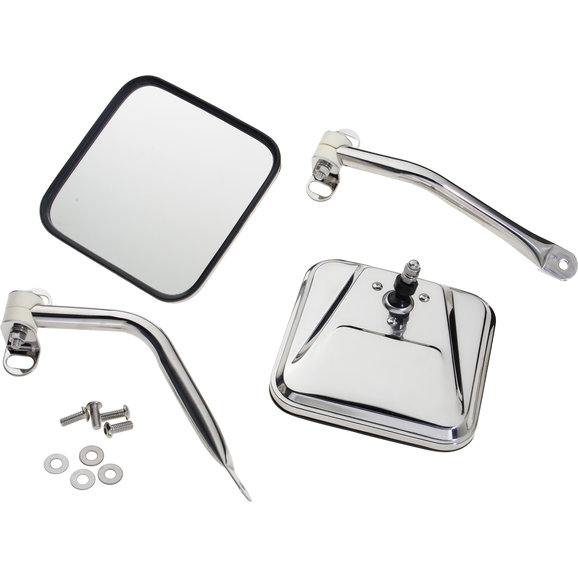 Crown Automotive Dual Mirror Set in Stainless Steel Crown Automotive RT30001 Dual Mirror Set in Stainless Steel for 87-95 Jeep Wrangler YJ