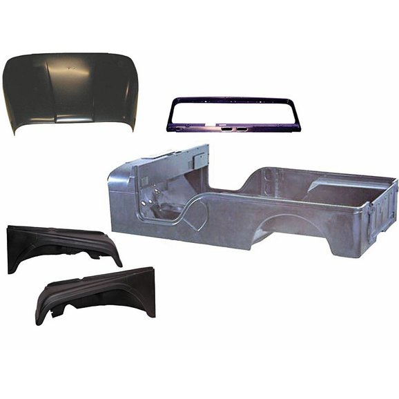 MD Juan Steel Body Tub Kit MD Juan CBK025 Steel Body Tub Kit for 55-71 Jeep CJ-6