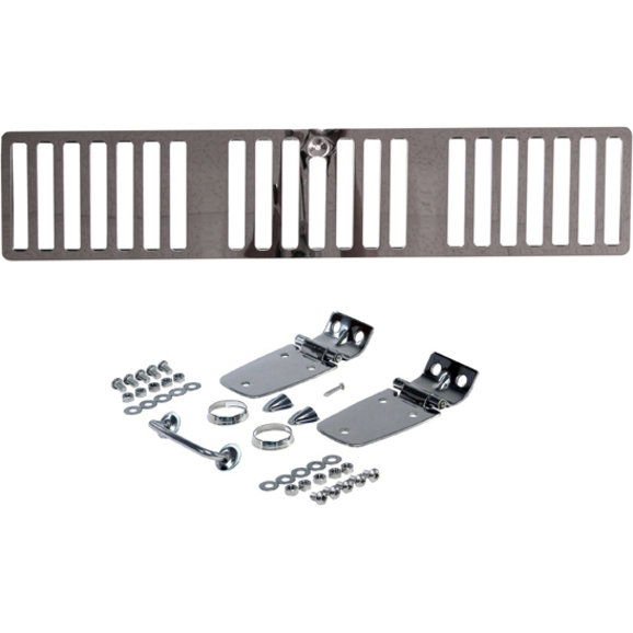 Crown Automotive Stainless Steel Hood Set Crown Automotive RT34058 Stainless Steel Hood Set for 1997 Jeep Wrangler TJ