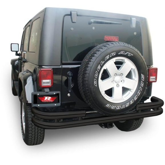 Rampage Products Dual Tube Rear Bumper Rampage Products Dual Tube Rear Bumper for 07-18 Jeep Wrangler JK