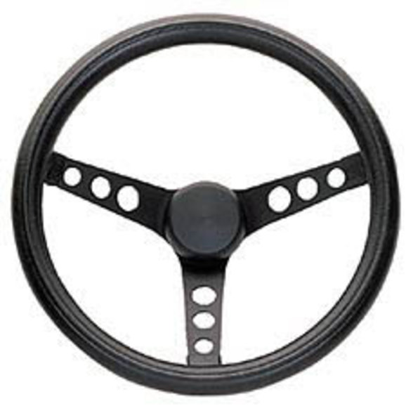 Grant Products Classic Steering Wheel in Black Cushion Grip Grant Products 338 Classic Steering Wheel in Black Cushion Grip with Satin Black Spokes