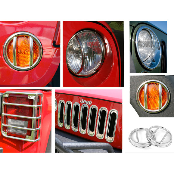 Rugged Ridge 19 Piece Euro Light Guard Kit in Stainless Steel Rugged Ridge 12496.10 19 Piece Euro Light Guard Kit in Stainless Steel for 07-18 Jeep Wrangler JK with Fog Lights