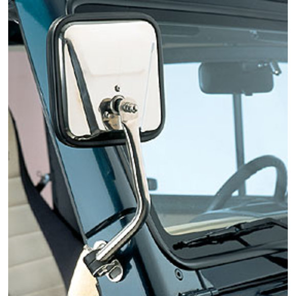 Crown Automotive Stainless Steel Soft Door Mirror Set Crown Automotive RT30011 Stainless Steel Soft Door Mirror Set for 97-06 Jeep Wrangler TJ