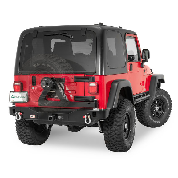 ARB Rear Modular Bumper & Swing Away Wheel Carrier in Black ARB Rear Modular Bumper & Swing Away Wheel Carrier in Black for 97-06 Jeep Wrangler TJ