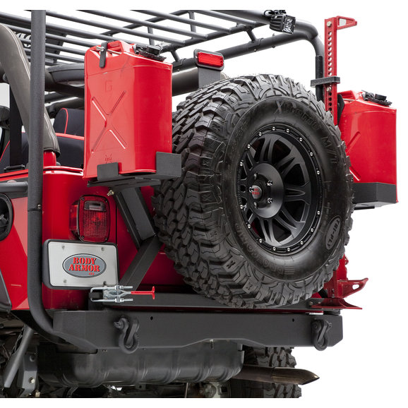 Body Armor Formed Rear Bumper & Tire Carrier for 8706 Jeep Wrangler YJ