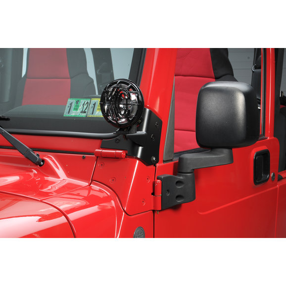 Smittybilt Windshield Light Mounting Bracket in Black Smittybilt 7608 Windshield Light Mounting Bracket in Black for 97-06 Jeep Wrangler TJ & Unlimited