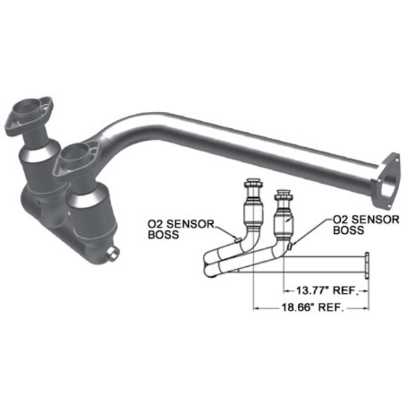 Magnaflow 49 State Direct Fit Catalytic Converter Magnaflow 49268 49 State Direct Fit Catalytic Converter for 00-03 Jeep Wrangler TJ with 4.0L