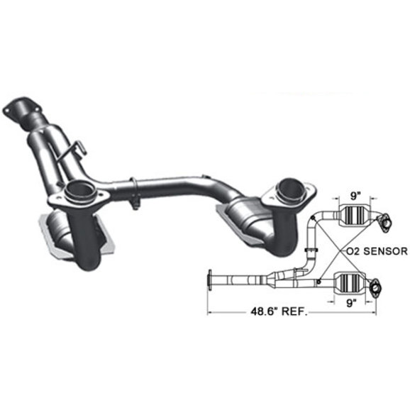 Magnaflow OE Grade Front Y-Pipe Magnaflow 49186 OE Grade Front Y-Pipe for 05-07 Jeep Liberty KJ 2WD with 3.7L