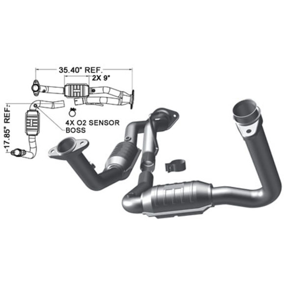 Magnaflow OE Grade Front Y Pipe Magnaflow 49444 OE Grade Front Y Pipe for 07-08 Jeep Grand Cherokee WK 3.7L