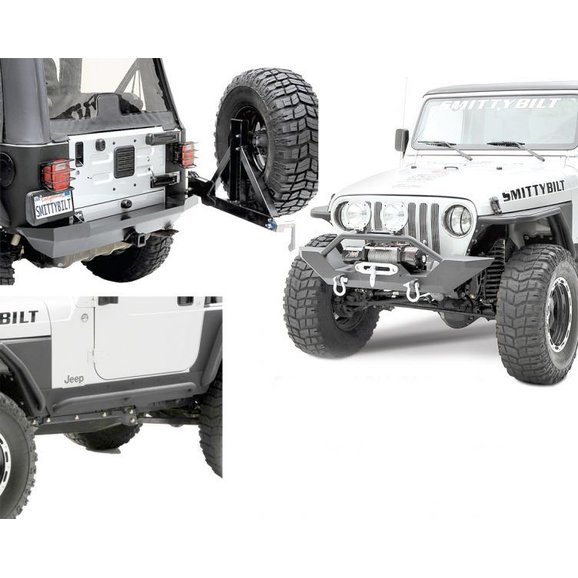Smittybilt XRC Front & Rear Bumper with Rock Sliders Smittybilt XRC Front & Rear Bumper with Rock Sliders for 97-06 Jeep Wrangler TJ