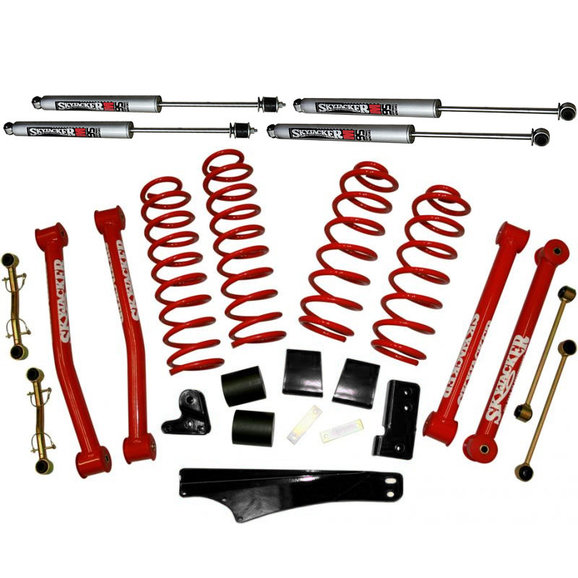 Skyjacker 2.5" Standard Lift Kit with M95 Performance Shocks and Lower Arms in Classic Red Skyjacker JK2501KCRM 2.5" Standard Lift Kit with M95 Performance Shocks and Lower Arms in Classic Red for 07-18 Jeep Wrangler Unlimited JK 4 Door