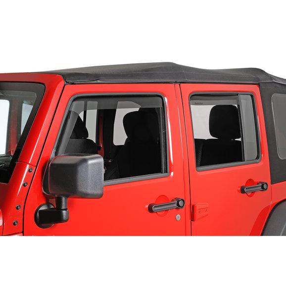 WeatherTech Side Window Deflector Set in Dark Smoke WeatherTech 82443IM Side Window Deflector Set in Dark Smoke for 07-18 Jeep Wrangler Unlimited JK