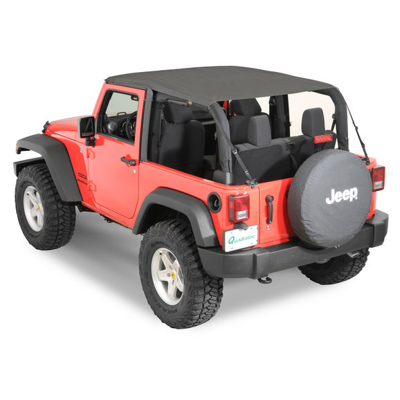 QuadraTop Bimini Top Plus in Black Diamond QuadraTop 13835-35 Bimini Top Plus in Black Diamond for 07-18 Jeep Wrangler JK 2 Door