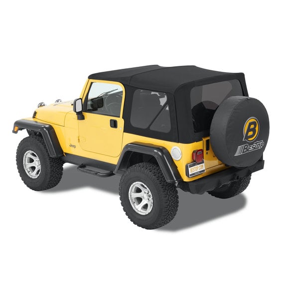 Bestop Supertop NX Black Twill Soft Top with Tinted Windows, no Doors Bestop 5482017 Supertop NX Black Twill Soft Top with Tinted Windows, no Doors for 97-06 Jeep Wrangler TJ