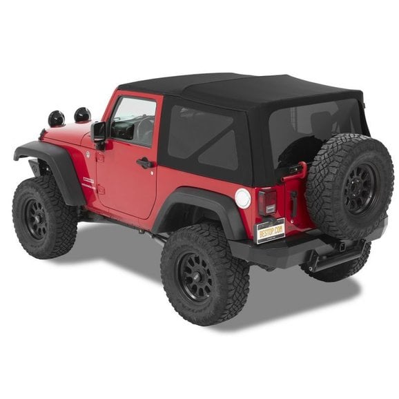 Bestop Twill Replace-a-top Soft Top with Tinted Windows without Doors in Black Bestop 7984617 Twill Replace-a-top Soft Top with Tinted Windows without Doors in Black for 10-18 Jeep Wrangler JK 2 Door