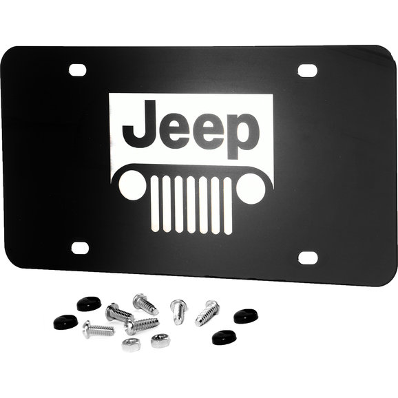 Automotive Gold Laser Etched Jeep Grill License Plate Automotive Gold PLJEEGERB Laser Etched Jeep Grill License Plate