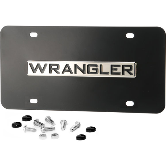 Automotive Gold 3-D Black Powder Coated Wrangler Logo License Plate Automotive Gold WRANCB 3-D Black Powder Coated Wrangler Logo License Plate