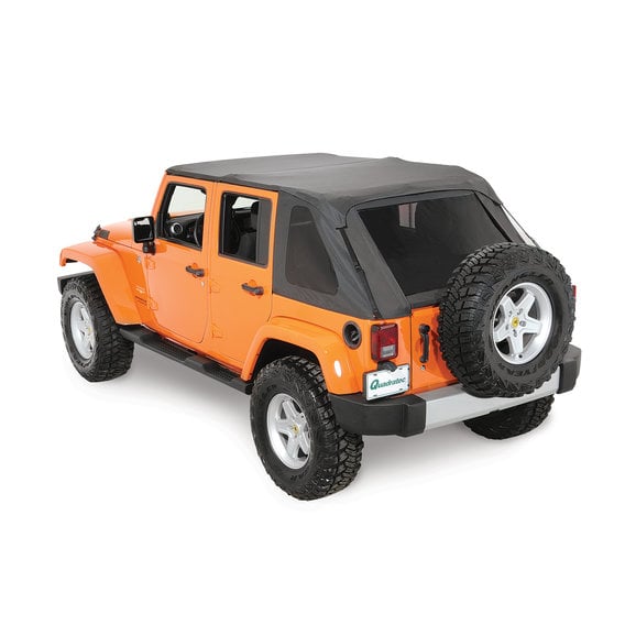 Rampage Products Sailcloth Trail Top Soft Top with Tinted Windows in Black Diamond Rampage Products 109835 Sailcloth Trail Top Soft Top with Tinted Windows in Black Diamond for 07-18 Jeep Wrangler Unlimited JK 4 Door