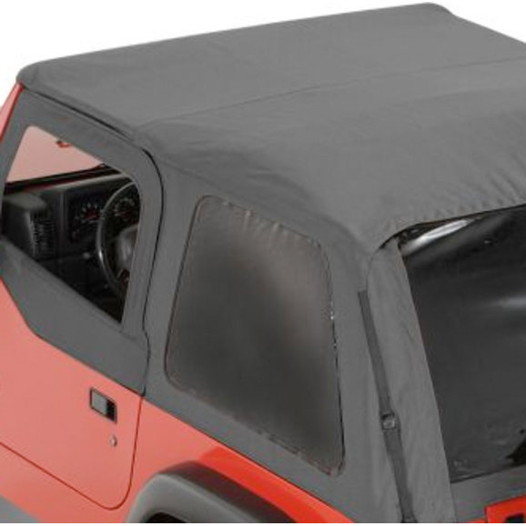 Rampage Products Replacement Sailcloth Driver Side Tinted Window in Black Diamond Rampage Products 1097350423 Replacement Sailcloth Driver Side Tinted Window in Black Diamond for 97-06 Jeep Wrangler TJ with Rampage Frameless Trail Top ONLY