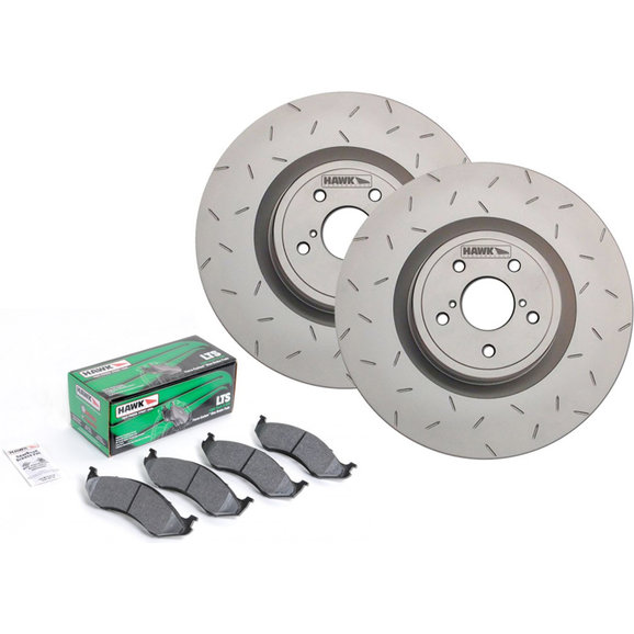 Hawk Performance Front Quiet Slot Rotors & LTS Brake Pad Kit for 0715