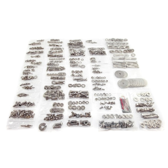 OMIX Stainless Steel Body Fastener Kit OMIX 12215.05 Stainless Steel Body Fastener Kit for 76-83 Jeep CJ-5 (582 Pieces)