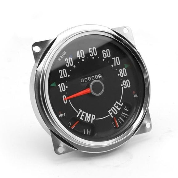 OMIX Speedometer Cluster (0-90 MPH) OMIX 17206.04 Speedometer Cluster (0-90 MPH) for 55-79 Jeep CJ-5, CJ-6 & CJ-7