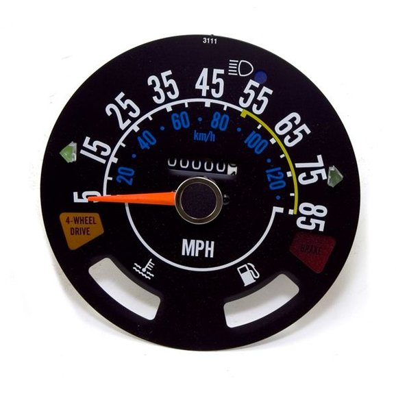 OMIX 17207.03 Speedometer Gauge (585MPH) for 8086 Jeep CJ Series