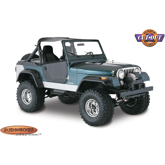 Bushwacker Cut-Out Fender Flares Bushwacker 10910-07 Cut-Out Fender Flares for 76-86 Jeep CJ-7