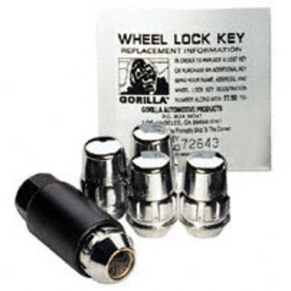 Gorilla Automotive 71681NB5 Gorilla High Security Wheel Lock Set in Chrome  for 76-91 Jeep CJ-5, CJ-7, CJ-8 Scrambler & Wrangler YJ | Quadratec