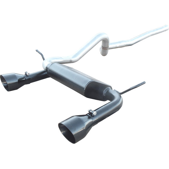 Pypes Performance Exhaust 4.5" Dual Cat-Back System with Black Tips Pypes Performance Exhaust SJJ17SB 4.5" Dual Cat-Back System with Black Tips for 07-18 Jeep Wrangler JK 2 Door