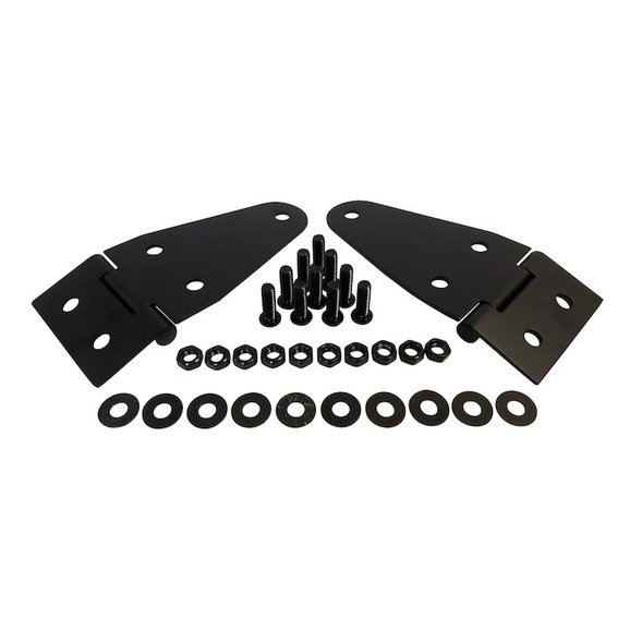 Crown Automotive Black Stainless Steel Hood Hinge Set Crown Automotive RT34095 Black Stainless Steel Hood Hinge Set for 55-95 Jeep CJ Series & Wrangler YJ
