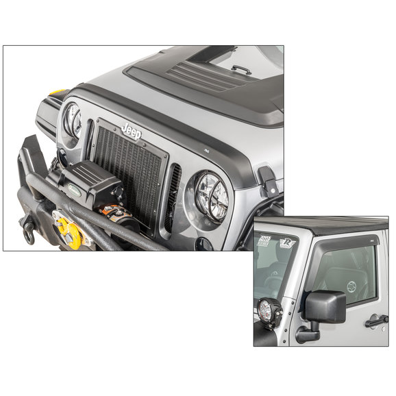 AVS Aeroskin and Ventvisor Combo Kit in Matte Black AVS 56020060 Aeroskin and Ventvisor Combo Kit in Matte Black for 07-18 Jeep Wrangler JK