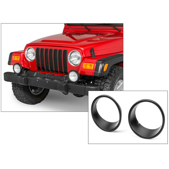 Rugged Ridge EZ Install Billet Grill Inserts with Headlamp Bezels for 9706 Jeep Wrangler TJ