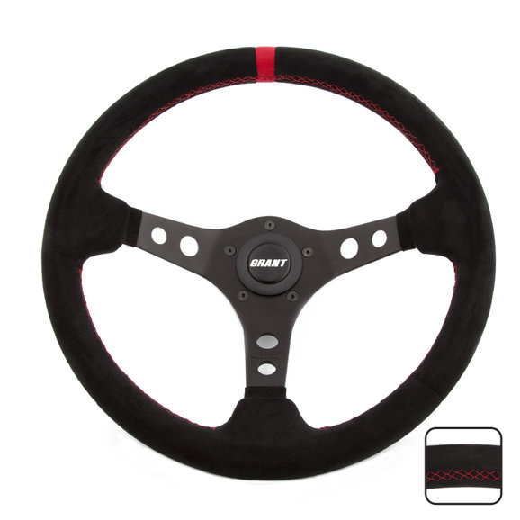 Grant Products Racing Edition Steering Wheel in Lightweight Aluminum Grant Products Racing Edition Steering Wheel in Lightweight Aluminum with Ultra Suede Grip & Top Stripe