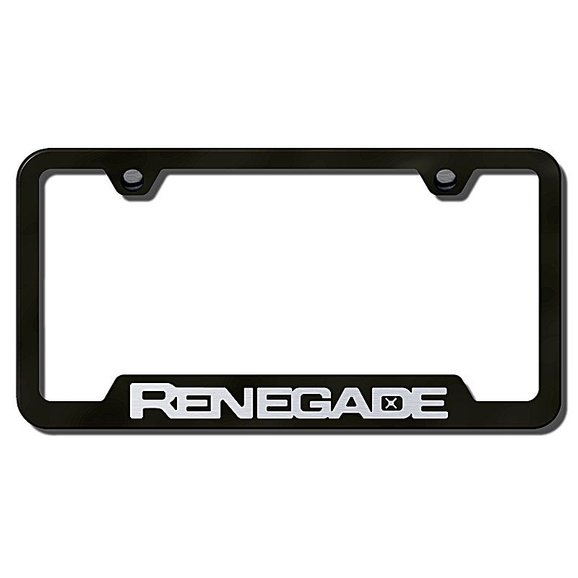 Automotive Gold Laser Etched Cut-Out Renegade Logo License Plate Frame Automotive Gold  Laser Etched Cut-Out Renegade Logo License Plate Frame