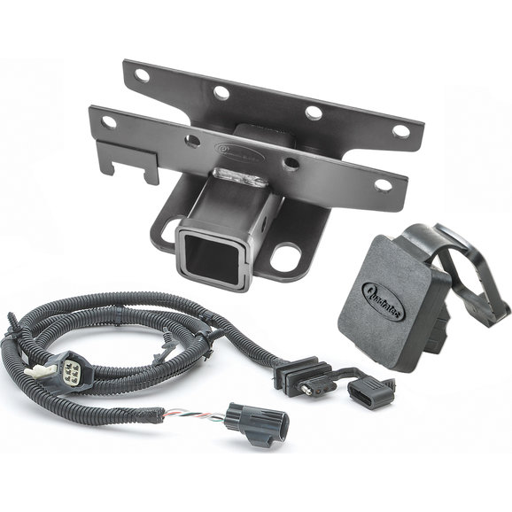 Quadratec Premium 2" Hitch with Wiring Kit & Quadratec Logo Plug Quadratec 12015 1021 Premium 2" Hitch with Wiring Kit & Quadratec Logo Plug for 13-18 Jeep Wrangler JK 10th Anniversary Rubicon, Rubicon X, Rubicon Recon & Hard Rock Editions