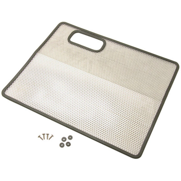 Kentrol Polished Stainless Steel Bug Shield Kentrol 30440 Polished Stainless Steel Bug Shield for 87-95 Jeep Wrangler YJ