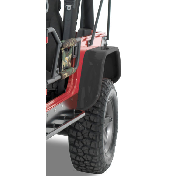 Warrior Products Rear Tube Flares Warrior Products S7322-RAW Rear Tube Flares for 87-95 Jeep Wrangler YJ