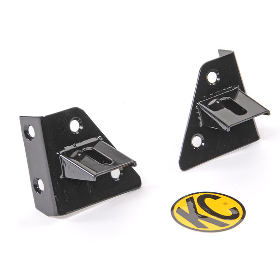 KC HiLiTES Windshield Light Mount Brackets in Black KC HiLiTES 7321 Windshield Light Mount Brackets in Black for 76-95 Jeep CJ & Wrangler YJ