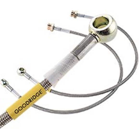 Goodridge USA Braided Stainless Front Brake Hose Kit Goodridge USA D-FBL-46 Braided Stainless Front Brake Hose Kit for 76-78 Jeep CJ-5 & CJ-7 with 1"-4" Lift with Front Drum Brakes
